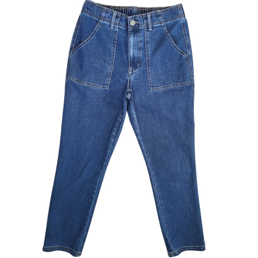 KNOX ROSE High Rise Elastic Back Waist Denim Blue Jeans - Women's S